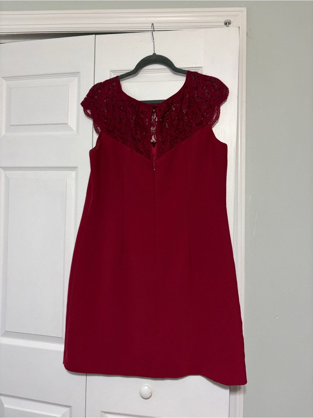White House Black Market Crimson Lace Sleeveless Dress